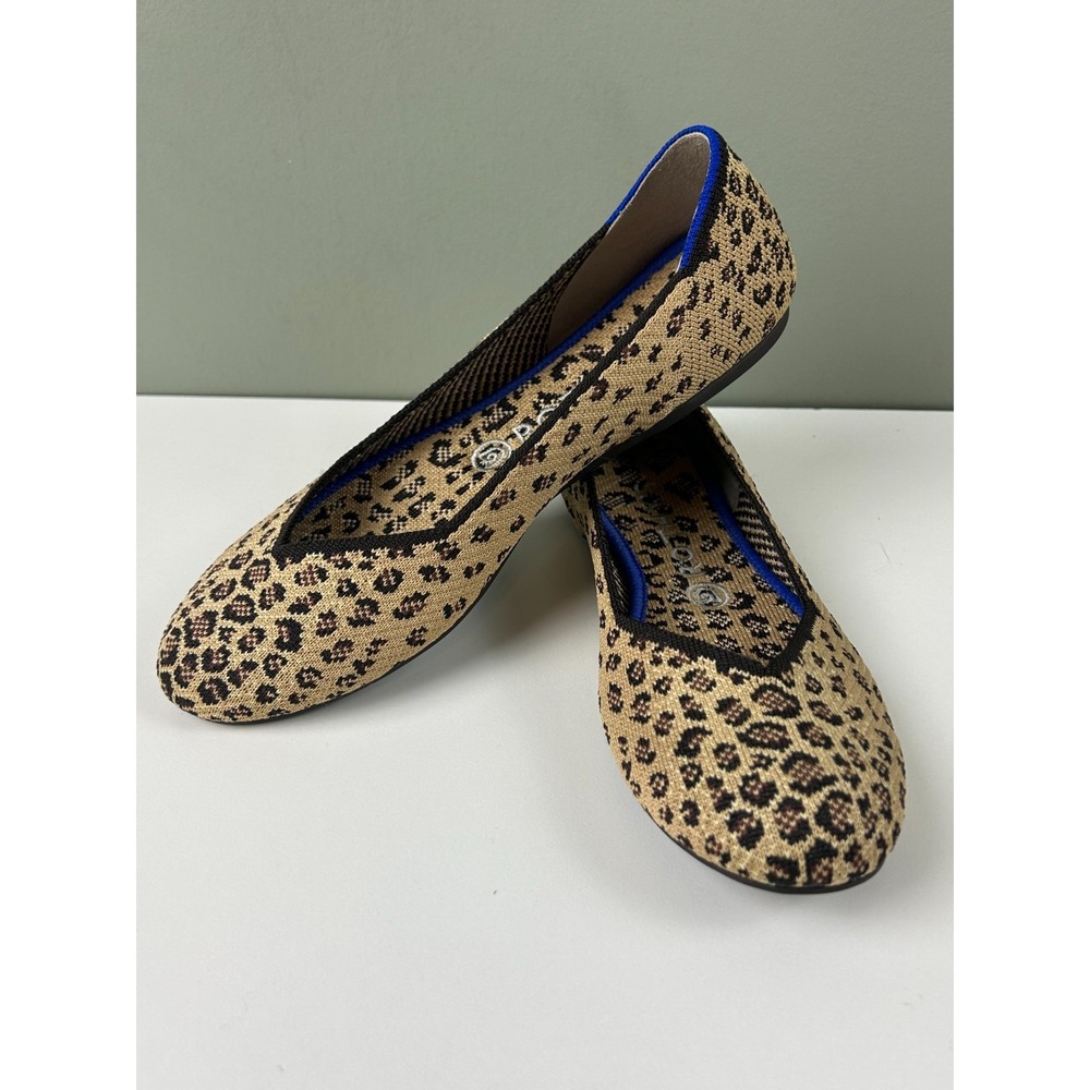ROTHY'S Shoes Cheetah SZ 8.5 Classic Retired The Flat Round Toe Capsule Travel